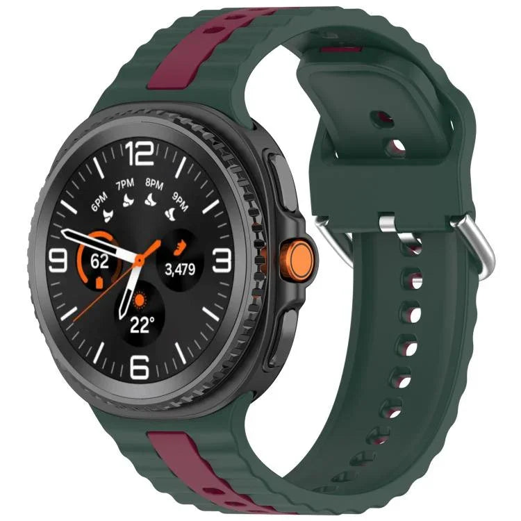縦ツートンカラーシリコンウォッチバンド、Samsung Galaxy Watch8 / Watch8 Classic 用