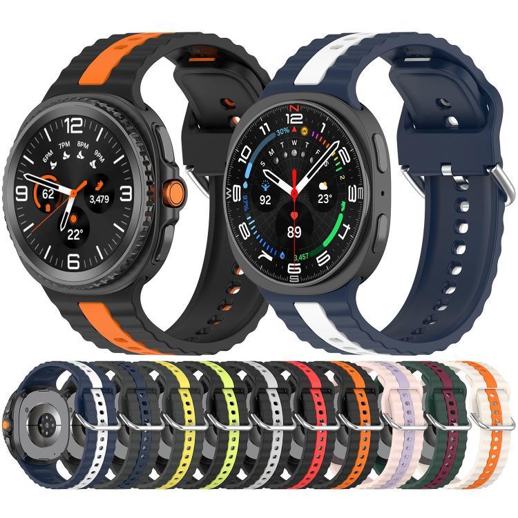 縦ツートンカラーシリコンウォッチバンド、Samsung Galaxy Watch8 / Watch8 Classic 用