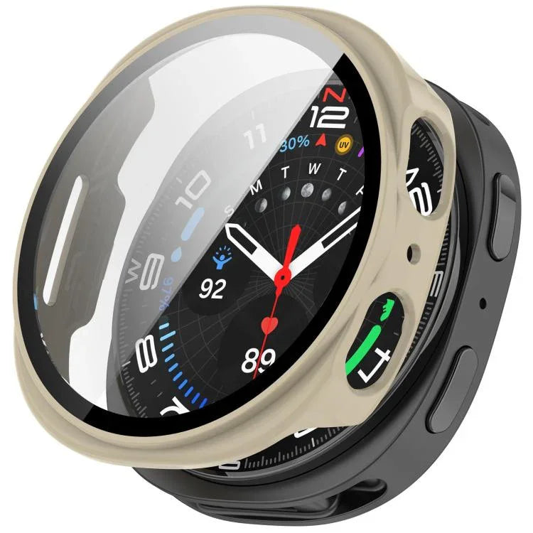 強化ガラス一体型 PC 時計カバー、Samsung Galaxy Watch8 Classic 46mm 用、Samsung Galaxy Watch 8 44mm 用、Samsung Galaxy Watch 8 40mm 用