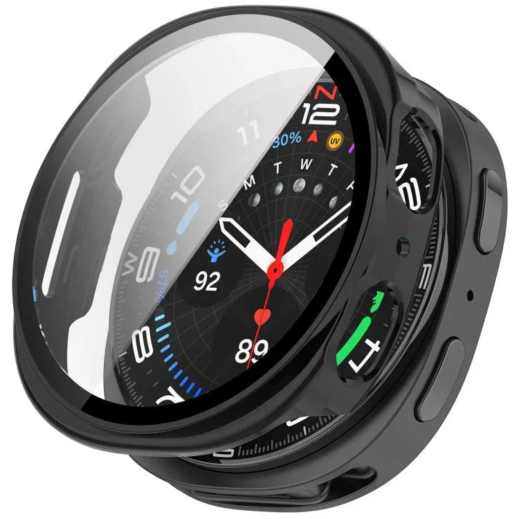 強化ガラス一体型 PC 時計カバー、Samsung Galaxy Watch8 Classic 46mm 用、Samsung Galaxy Watch 8 44mm 用、Samsung Galaxy Watch 8 40mm 用