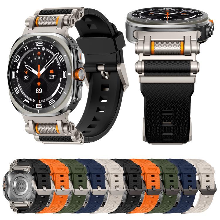 メタル 時計コネクター シリコン 時計バンド、Samsung Galaxy Watch Ultra 47mm / Ultra 2025 用