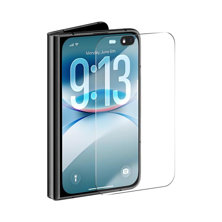 ENKAY Thickened Glue No White Edge 9H Big Arc Edge High Aluminum-silicon Tempered Glass Film, For iPhone Fold Outer Screen, For iPhone 18 Pro, For iPhone 18 Pro Max, For iPhone 17, For iPhone Air, For iPhone 17 Pro, For iPhone 17 Pro Max