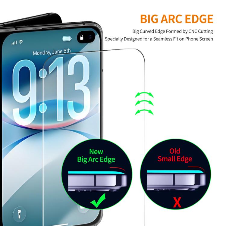 ENKAY Thickened Glue No White Edge 9H Big Arc Edge High Aluminum-silicon Tempered Glass Film, For iPhone Fold Outer Screen, For iPhone 18 Pro, For iPhone 18 Pro Max, For iPhone 17, For iPhone Air, For iPhone 17 Pro, For iPhone 17 Pro Max