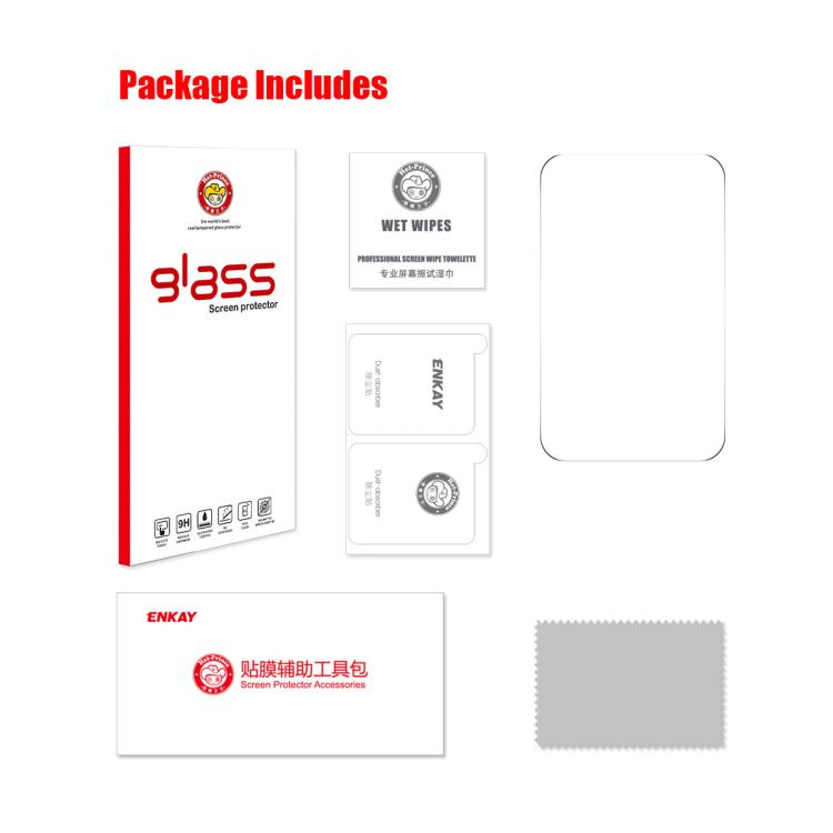 ENKAY Thickened Glue No White Edge 9H Big Arc Edge High Aluminum-silicon Tempered Glass Film, For iPhone Fold Outer Screen, For iPhone 18 Pro, For iPhone 18 Pro Max, For iPhone 17, For iPhone Air, For iPhone 17 Pro, For iPhone 17 Pro Max
