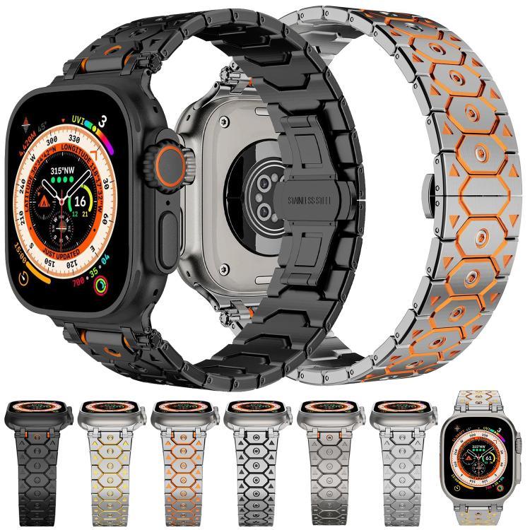 八角形 ステンレススチール ウォッチ、Apple Watch 46mm / 49mm / 45mm / 44mm 用