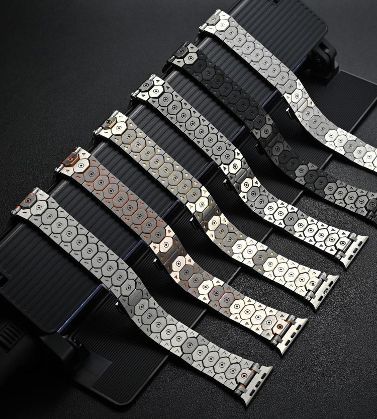 八角形 ステンレススチール ウォッチ、Apple Watch 46mm / 49mm / 45mm / 44mm 用