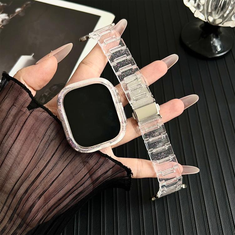 カメレオン PCケース エポキシ樹脂 ウォッチバンド、Apple Watch シリーズ 10 46mm 用、Apple Watch シリーズ 10 42mm 用、Apple Watch 44mm / 45mm 用、Apple Watch 40mm / 41mm 用、Apple Watch 49mm 用