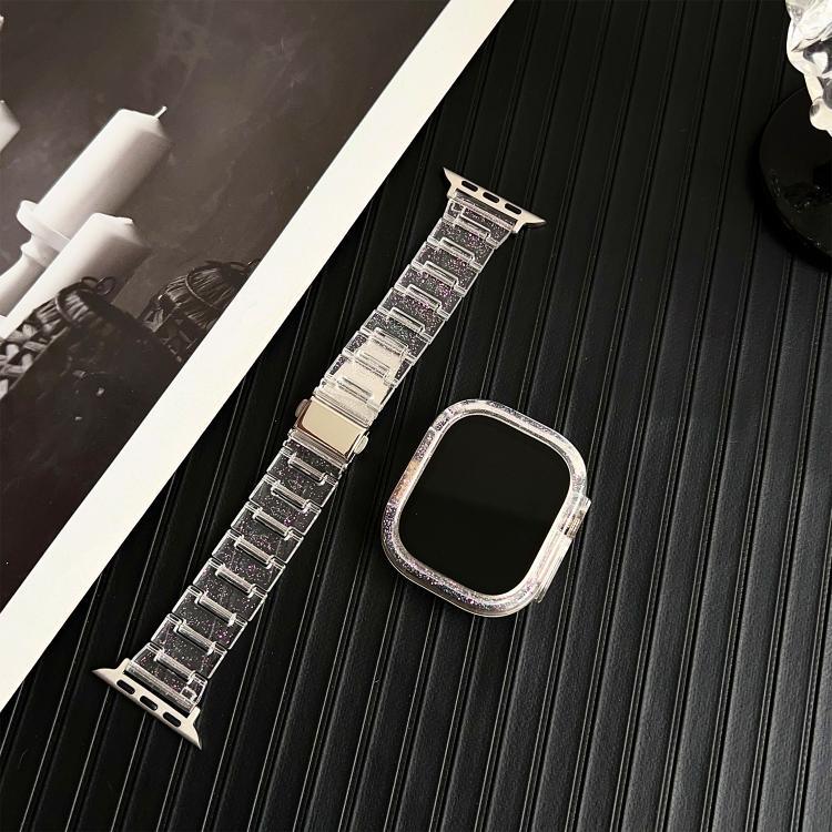 カメレオン PCケース エポキシ樹脂 ウォッチバンド、Apple Watch シリーズ 10 46mm 用、Apple Watch シリーズ 10 42mm 用、Apple Watch 44mm / 45mm 用、Apple Watch 40mm / 41mm 用、Apple Watch 49mm 用