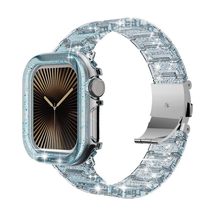 カメレオン PCケース エポキシ樹脂 ウォッチバンド、Apple Watch シリーズ 10 46mm 用、Apple Watch シリーズ 10 42mm 用、Apple Watch 44mm / 45mm 用、Apple Watch 40mm / 41mm 用、Apple Watch 49mm 用