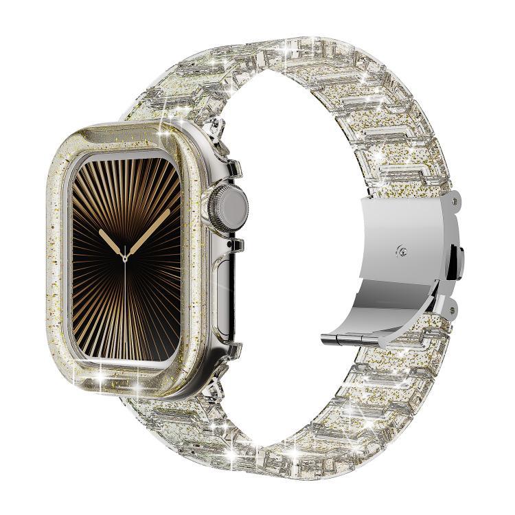 カメレオン PCケース エポキシ樹脂 ウォッチバンド、Apple Watch シリーズ 10 46mm 用、Apple Watch シリーズ 10 42mm 用、Apple Watch 44mm / 45mm 用、Apple Watch 40mm / 41mm 用、Apple Watch 49mm 用