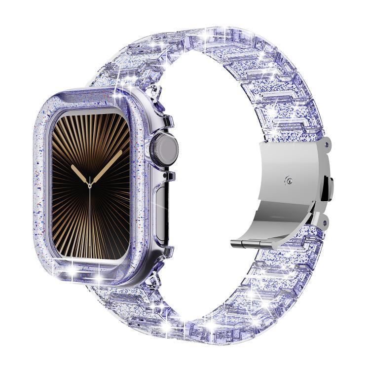 カメレオン PCケース エポキシ樹脂 ウォッチバンド、Apple Watch シリーズ 10 46mm 用、Apple Watch シリーズ 10 42mm 用、Apple Watch 44mm / 45mm 用、Apple Watch 40mm / 41mm 用、Apple Watch 49mm 用