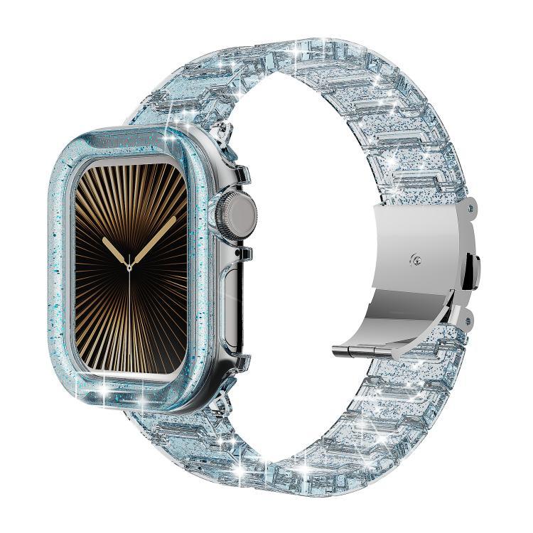 カメレオン PCケース エポキシ樹脂 ウォッチバンド、Apple Watch シリーズ 10 46mm 用、Apple Watch シリーズ 10 42mm 用、Apple Watch 44mm / 45mm 用、Apple Watch 40mm / 41mm 用、Apple Watch 49mm 用