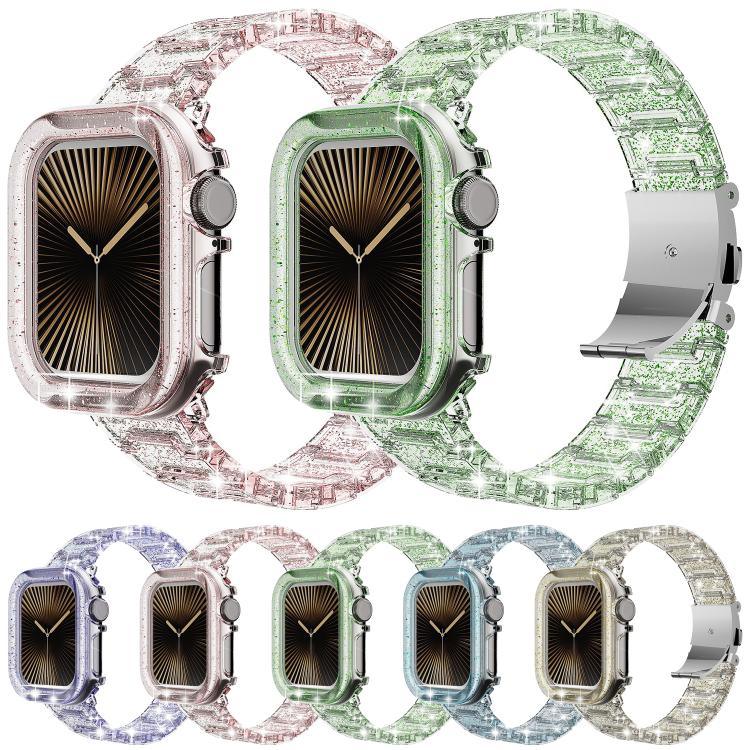 カメレオン PCケース エポキシ樹脂 ウォッチバンド、Apple Watch シリーズ 10 46mm 用、Apple Watch シリーズ 10 42mm 用、Apple Watch 44mm / 45mm 用、Apple Watch 40mm / 41mm 用、Apple Watch 49mm 用