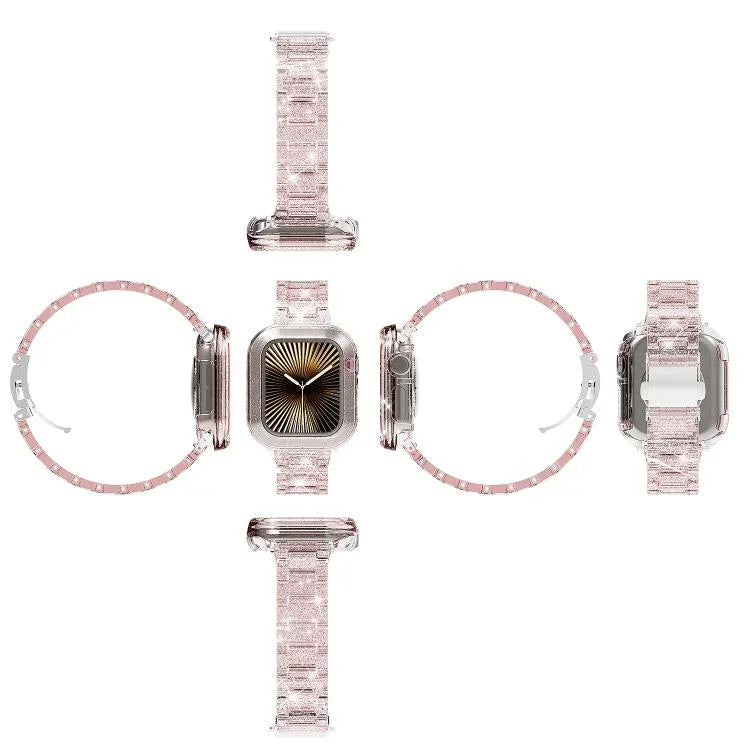 カメレオン PCケース エポキシ樹脂 ウォッチバンド、Apple Watch シリーズ 10 46mm 用、Apple Watch シリーズ 10 42mm 用、Apple Watch 44mm / 45mm 用、Apple Watch 40mm / 41mm 用、Apple Watch 49mm 用