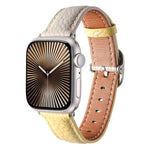 スクエアバックル ライチテクスチャ 本革 ウォッチバンド、Apple Watch 46mm / 49mm / 45mm / 44mm 用、Apple Watch 42mm / 41mm / 40mm / 38mm 用