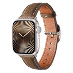 スクエアバックル ライチテクスチャ 本革 ウォッチバンド、Apple Watch 46mm / 49mm / 45mm / 44mm 用、Apple Watch 42mm / 41mm / 40mm / 38mm 用