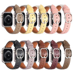 スクエアバックル ライチテクスチャ 本革 ウォッチバンド、Apple Watch 46mm / 49mm / 45mm / 44mm 用、Apple Watch 42mm / 41mm / 40mm / 38mm 用