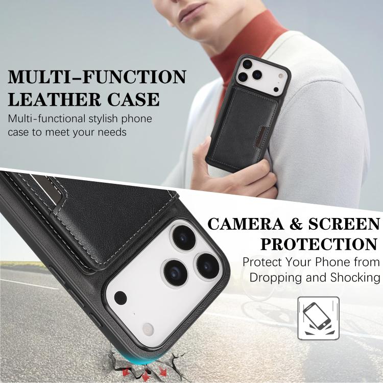 Kalebol 強力 MagSafe 磁気 二つ折りカードバッグ レザー電話ケース、iPhone 17 Pro Max 用、iPhone 17 Pro 用、iPhone 17 用、iPhone Air 用