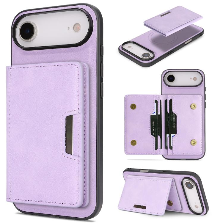 Kalebol 強力 MagSafe 磁気 二つ折りカードバッグ レザー電話ケース、iPhone 17 Pro Max 用、iPhone 17 Pro 用、iPhone 17 用、iPhone Air 用