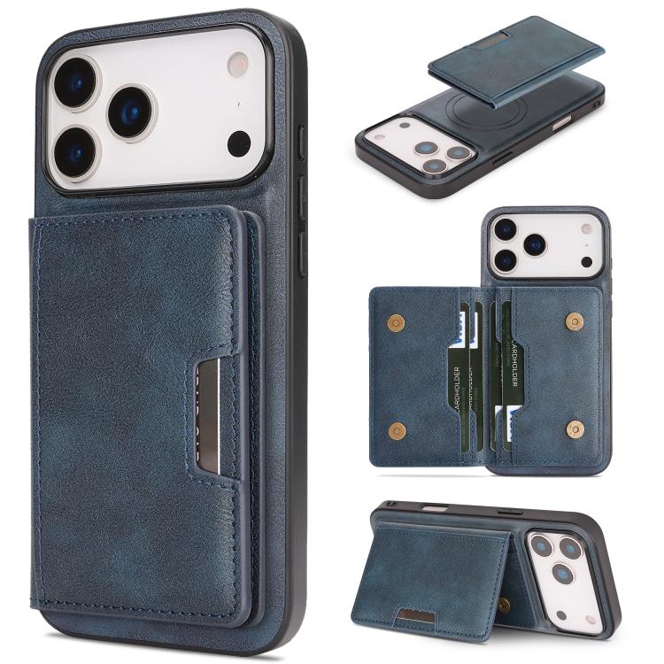 Kalebol 強力 MagSafe 磁気 二つ折りカードバッグ レザー電話ケース、iPhone 17 Pro Max 用、iPhone 17 Pro 用、iPhone 17 用、iPhone Air 用
