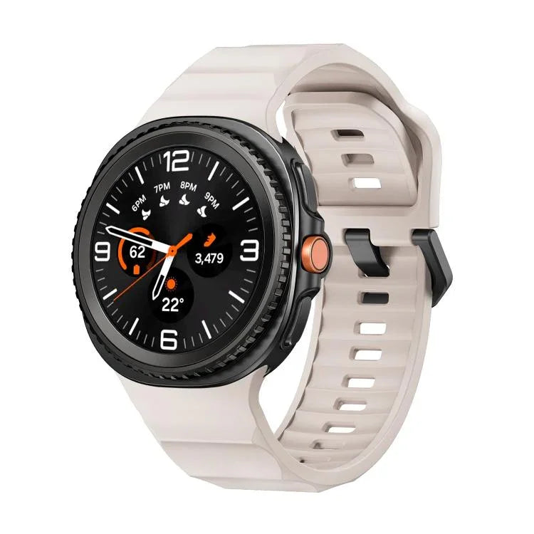 Wave ブラックバックル シリコンウォッチバンド、Samsung Galaxy Watch8 / Watch8 Classic用