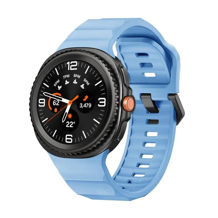 Wave ブラックバックル シリコンウォッチバンド、Samsung Galaxy Watch8 / Watch8 Classic用