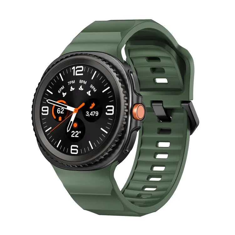 Wave ブラックバックル シリコンウォッチバンド、Samsung Galaxy Watch8 / Watch8 Classic用