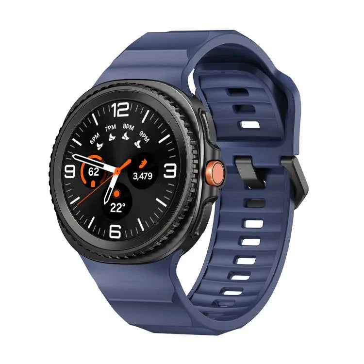 Wave ブラックバックル シリコンウォッチバンド、Samsung Galaxy Watch8 / Watch8 Classic用