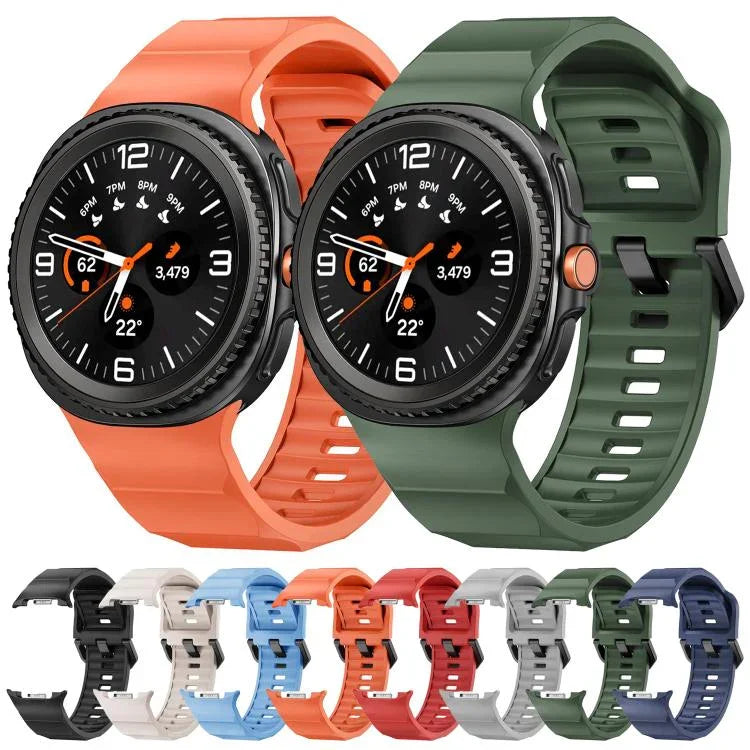 Wave ブラックバックル シリコンウォッチバンド、Samsung Galaxy Watch8 / Watch8 Classic用