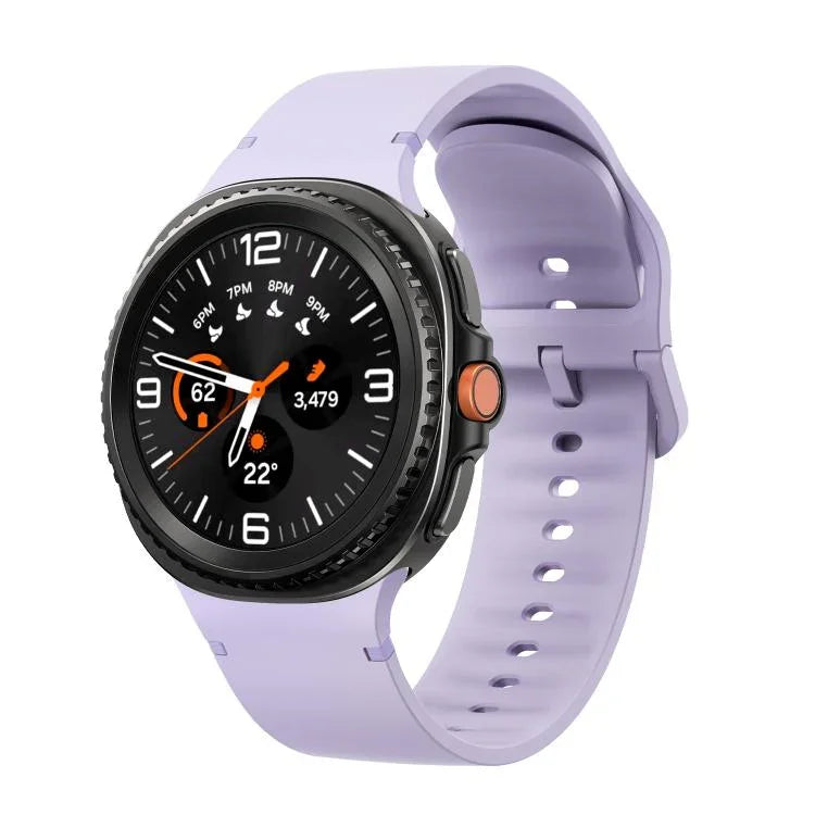 Samsung Galaxy Watch8 / Watch8 Classic用 無地ステッチ入りシリコンウォッチバンド、S、M