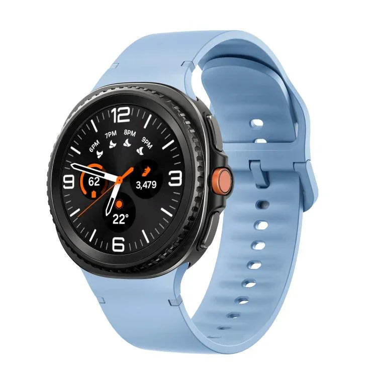 Samsung Galaxy Watch8 / Watch8 Classic用 無地ステッチ入りシリコンウォッチバンド、S、M