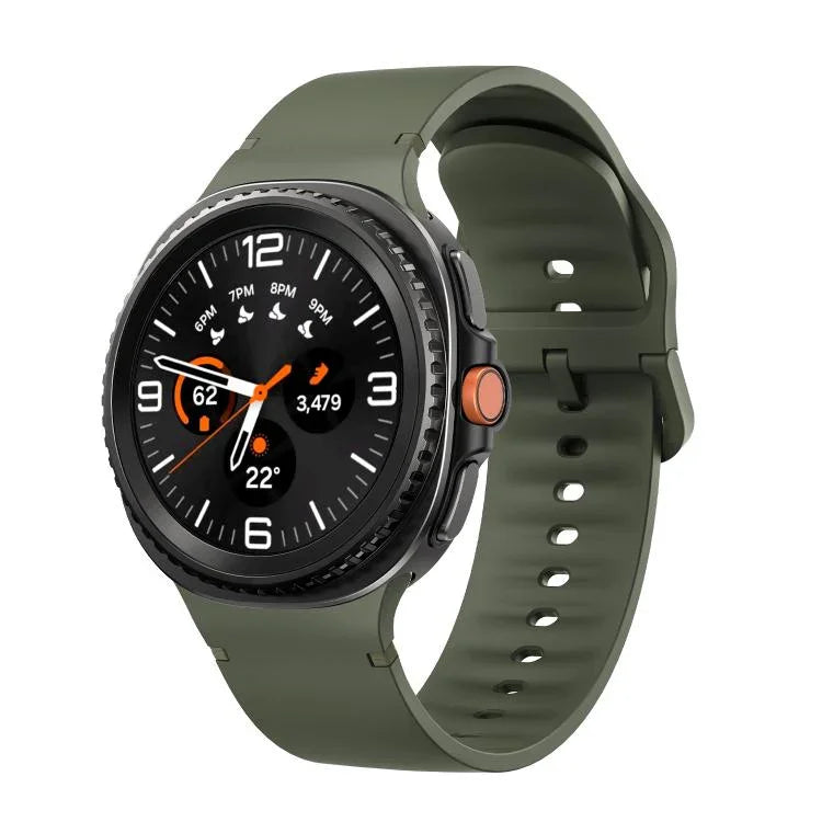 Samsung Galaxy Watch8 / Watch8 Classic用 無地ステッチ入りシリコンウォッチバンド、S、M