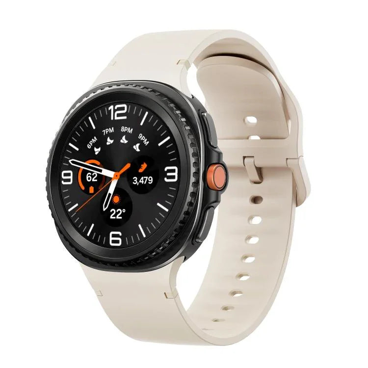 Samsung Galaxy Watch8 / Watch8 Classic用 無地ステッチ入りシリコンウォッチバンド、S、M