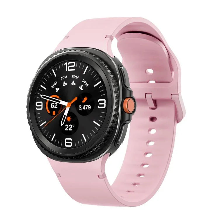 Samsung Galaxy Watch8 / Watch8 Classic用 無地ステッチ入りシリコンウォッチバンド、S、M