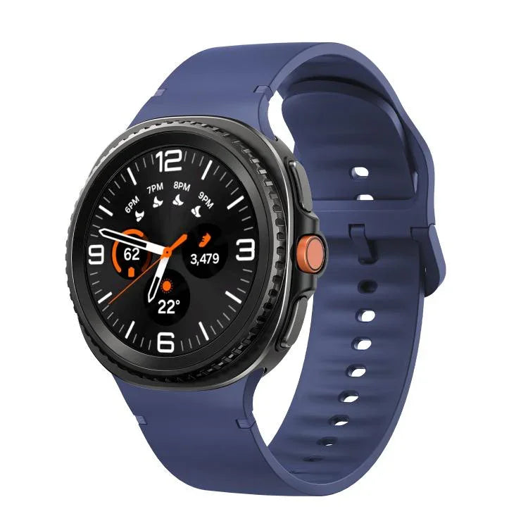 Samsung Galaxy Watch8 / Watch8 Classic用 無地ステッチ入りシリコンウォッチバンド、S、M