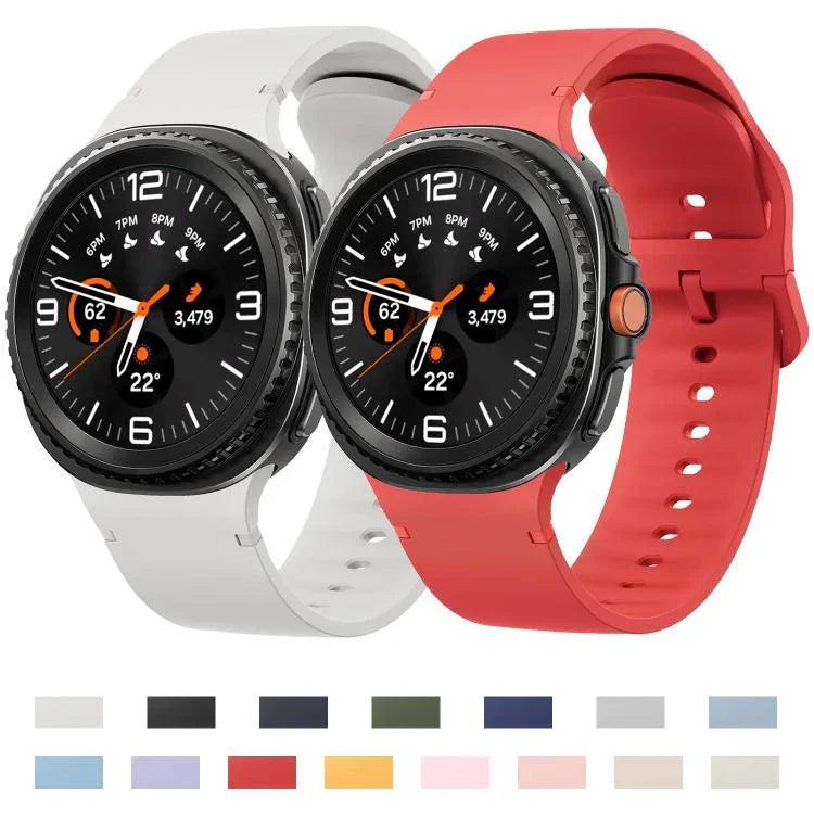 Samsung Galaxy Watch8 / Watch8 Classic用 無地ステッチ入りシリコンウォッチバンド、S、M