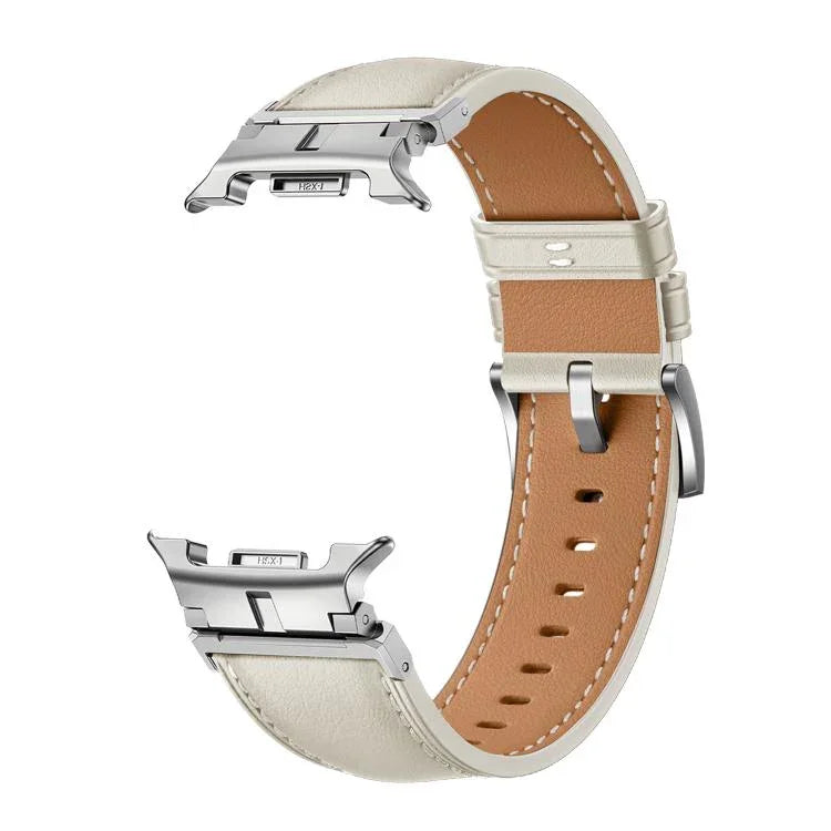メタルヘッドコネクター本革ウォッチバンド、Samsung Galaxy Watch8 / Watch8 Classic用