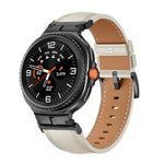 メタルヘッドコネクター本革ウォッチバンド、Samsung Galaxy Watch8 / Watch8 Classic用
