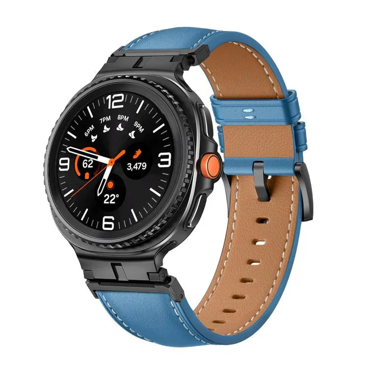 メタルヘッドコネクター本革ウォッチバンド、Samsung Galaxy Watch8 / Watch8 Classic用