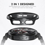 ENKAY Hat-Prince フルカバレッジ 強化ガラスフィルム 一体型PCウォッチケース、Samsung Galaxy Watch8 44mm用、Samsung Galaxy Watch8 40mm用