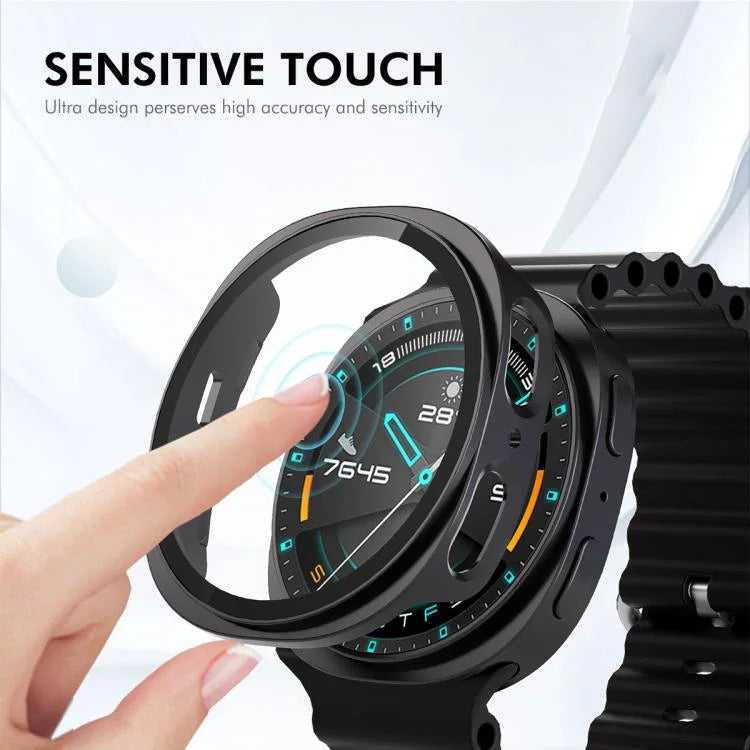 ENKAY Hat-Prince フルカバレッジ 強化ガラスフィルム 一体型PCウォッチケース、Samsung Galaxy Watch8 44mm用、Samsung Galaxy Watch8 40mm用