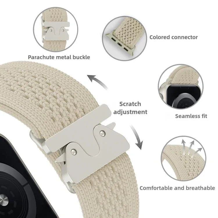 パラシュートバックル編みナイロンウォッチバンド、Apple Watch 46mm / 49mm / 45mm / 44mm用、Apple Watch 42mm / 41mm / 40mm / 38mm用