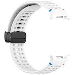 マグネットブラックバックル 通気性ステッチ入りシリコンウォッチバンド、Samsung Galaxy Watch8 / Watch8 Classic用