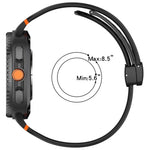マグネットブラックバックル 通気性ステッチ入りシリコンウォッチバンド、Samsung Galaxy Watch8 / Watch8 Classic用