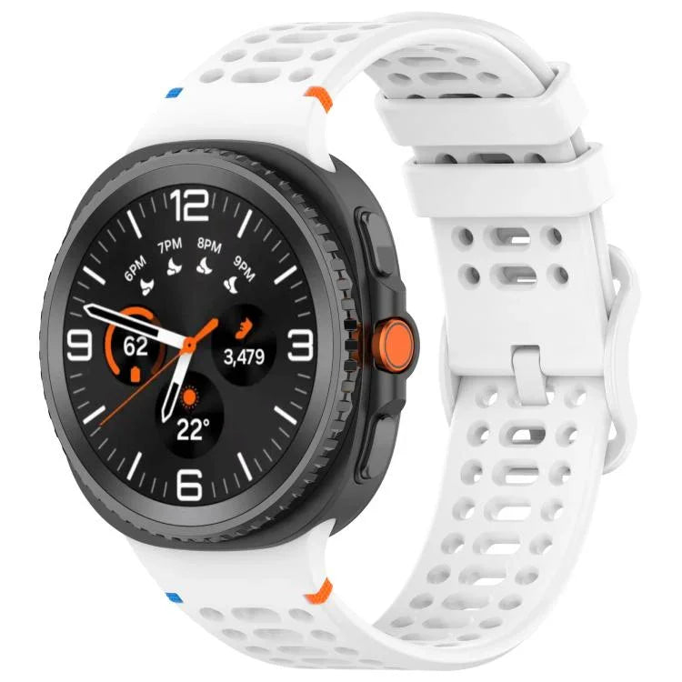 8字型バックル 通気性ステッチ入りシリコンウォッチバンド、Samsung Galaxy Watch8 / Watch8 Classic用