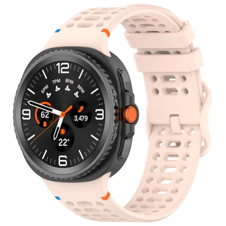 8字型バックル 通気性ステッチ入りシリコンウォッチバンド、Samsung Galaxy Watch8 / Watch8 Classic用