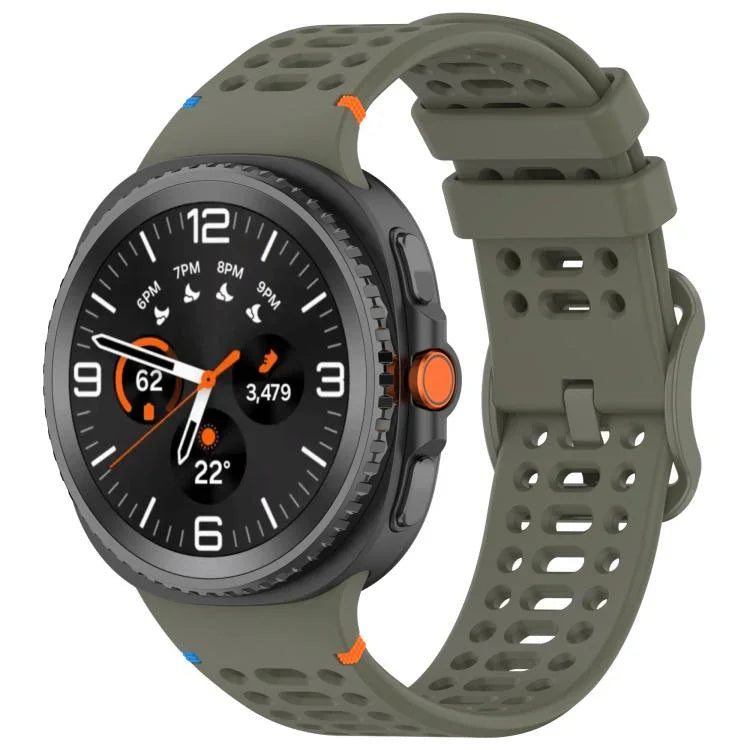 8字型バックル 通気性ステッチ入りシリコンウォッチバンド、Samsung Galaxy Watch8 / Watch8 Classic用