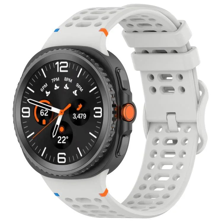 8字型バックル 通気性ステッチ入りシリコンウォッチバンド、Samsung Galaxy Watch8 / Watch8 Classic用