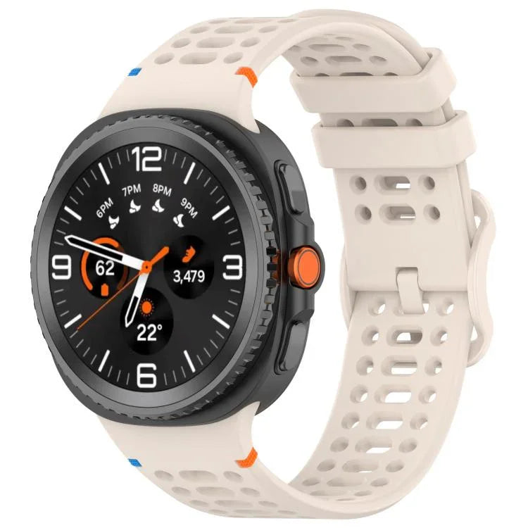 8字型バックル 通気性ステッチ入りシリコンウォッチバンド、Samsung Galaxy Watch8 / Watch8 Classic用