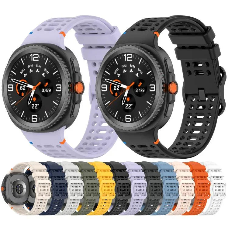 8字型バックル 通気性ステッチ入りシリコンウォッチバンド、Samsung Galaxy Watch8 / Watch8 Classic用